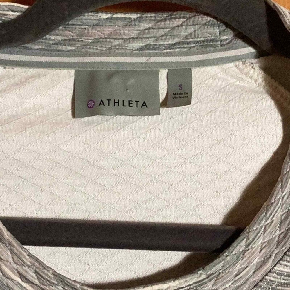 Athleta gray and white crew neck sweatshirt. Size small. - Picture 3 of 12